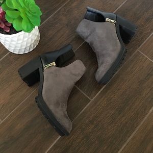 Zara trafaluc cutout chunky suede boots size 38